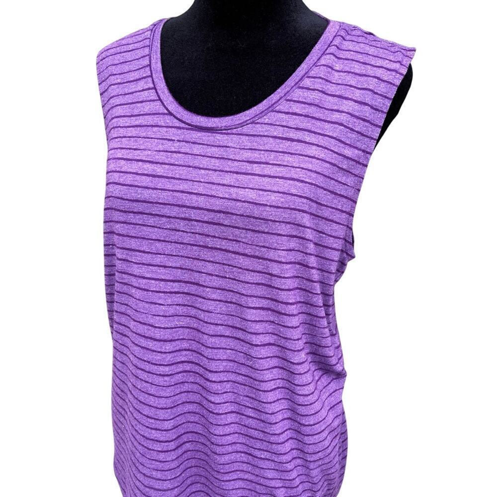 Nike DRI-FIT, Loose Fit Lavender Stripe Sleeveless Tank Top, Women's size S-M - Picture 2 of 5